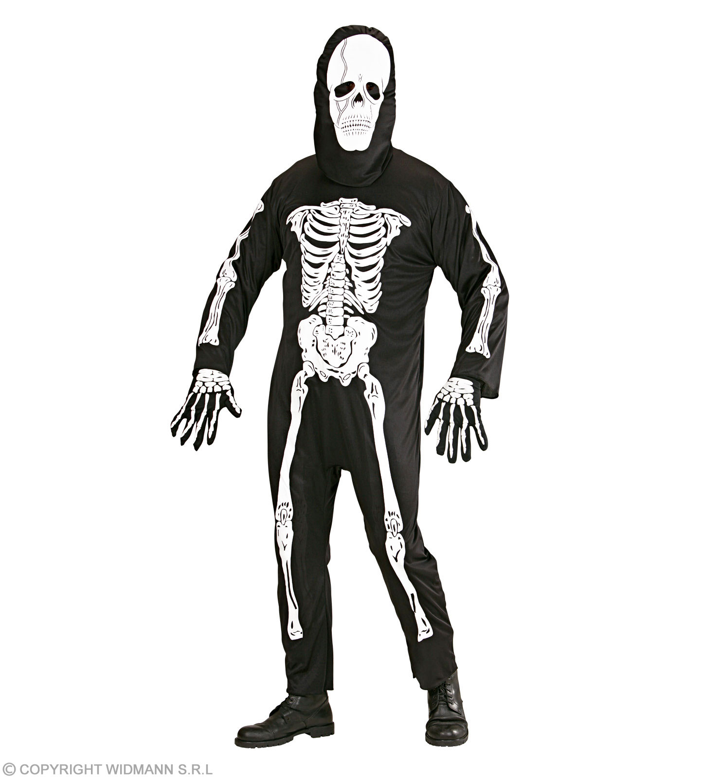 SKELETT JACKE Herr Kostüm Gr M/L 50/52 Halloween Karneval Knochen Tod  #526S 