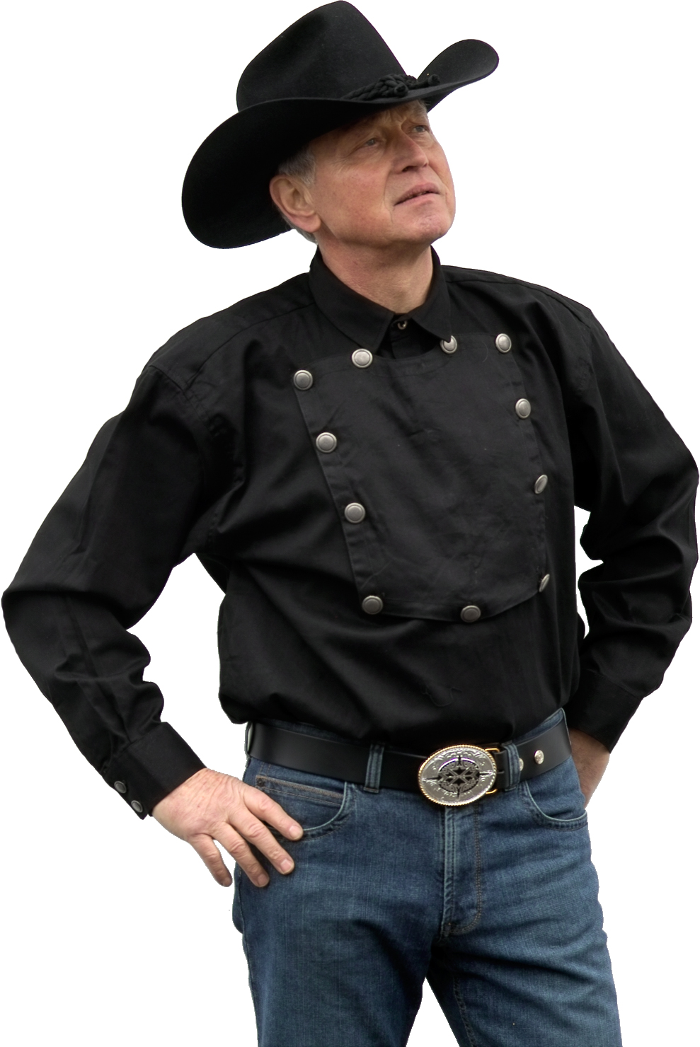 Hemd Country Westernhemd Schwarz Cowboyhemd »JACK« Herren Stars & Stripes NEU 