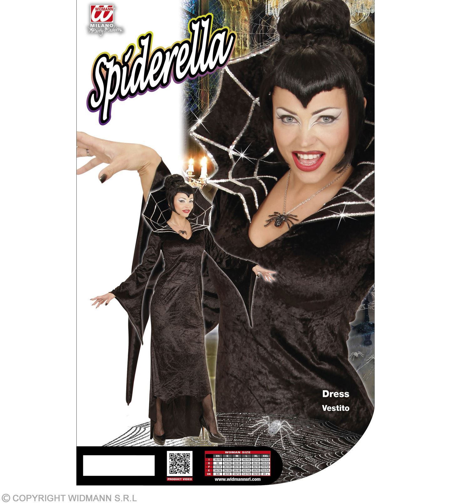 Kostüm Spiderella Vampirfrau Kleid Halloween Spinne - Spinnenfrau Dracula Frau